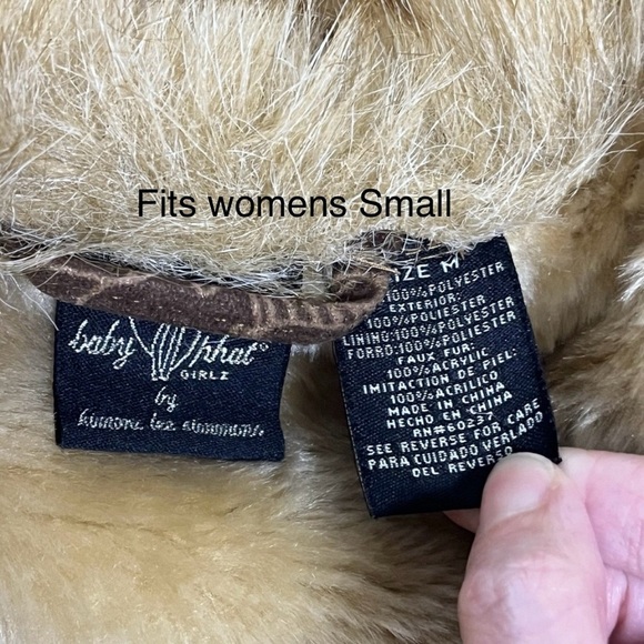Baby Phat Vintage Coat Jacket Brown Fur Womens Mob Wife Penny Lane Y2K - Picture 15 of 16